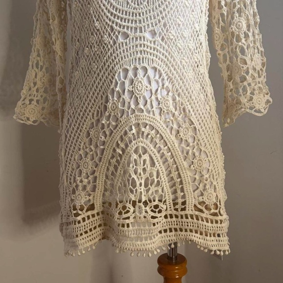 NWT Cupshe Boho Cream Crochet Cover-up - Picture 4 of 9